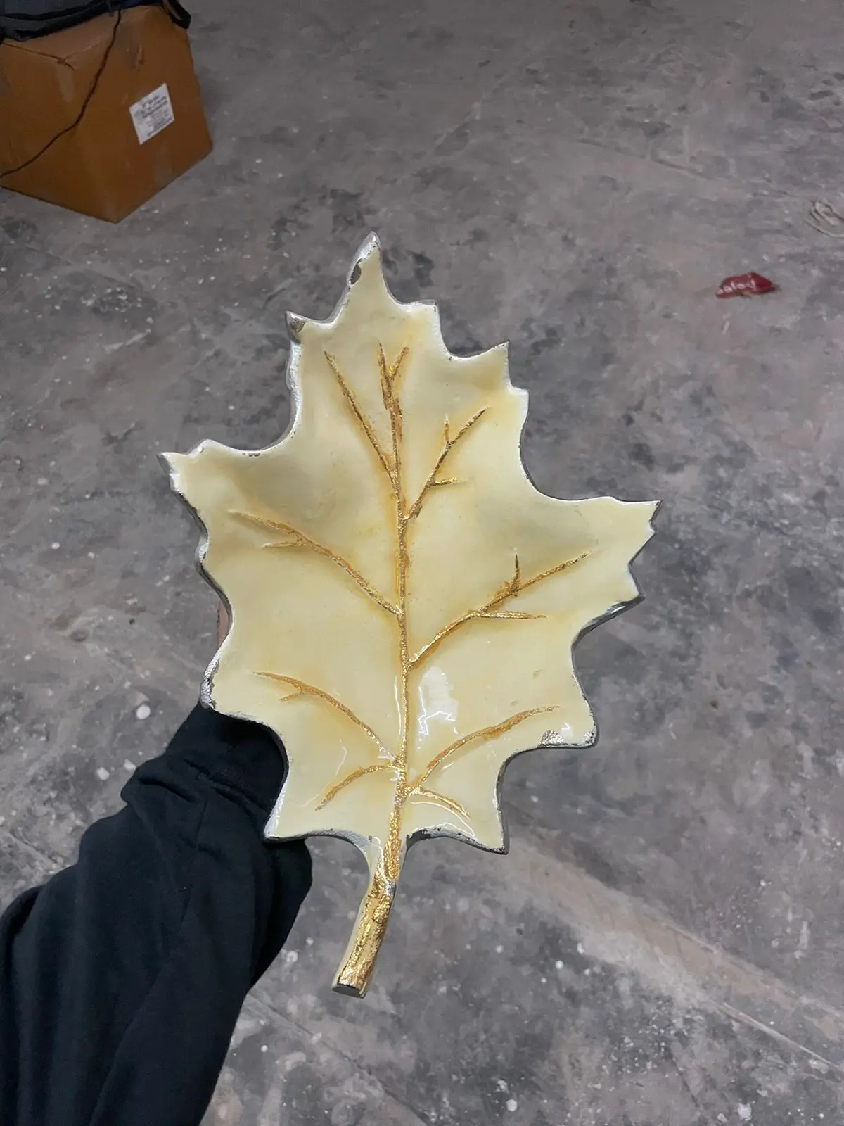 Gold Leaf Ceramic Plate — Handcrafted Export Product by NXTGENEXPORTS, Moradabad